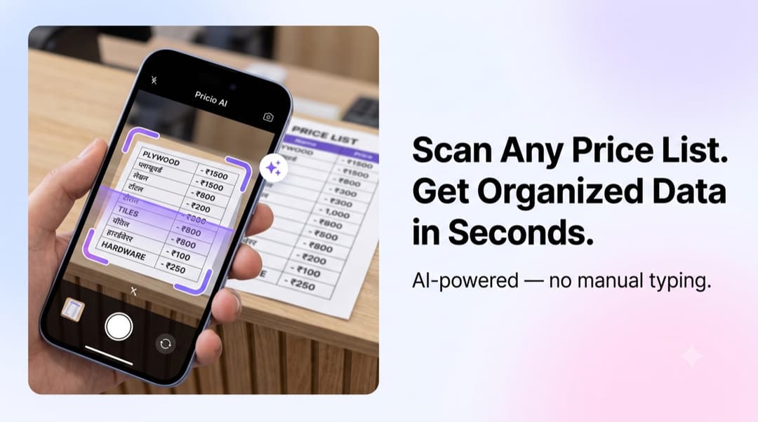 Scanning a printed price list